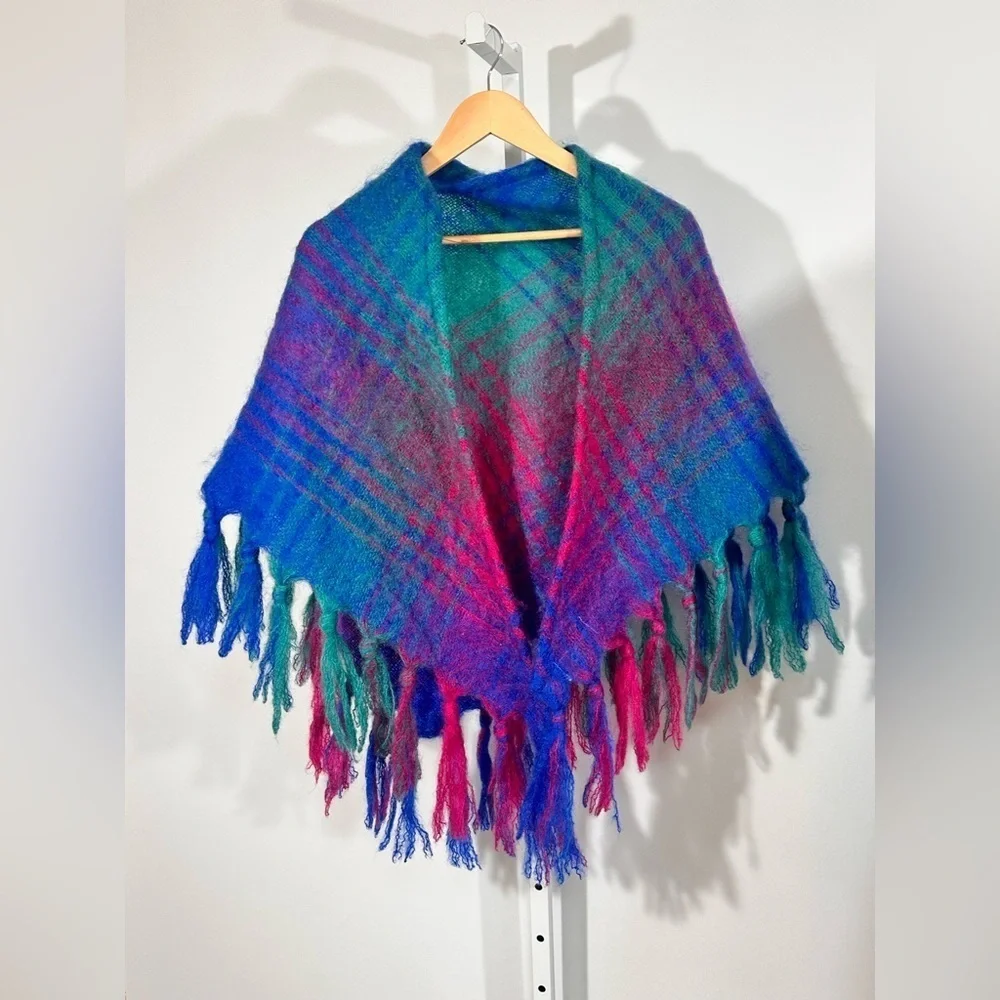 Glentana Mohair Pile Shawl Wrap Scarf Made in Australia - grandma, artsy, winter